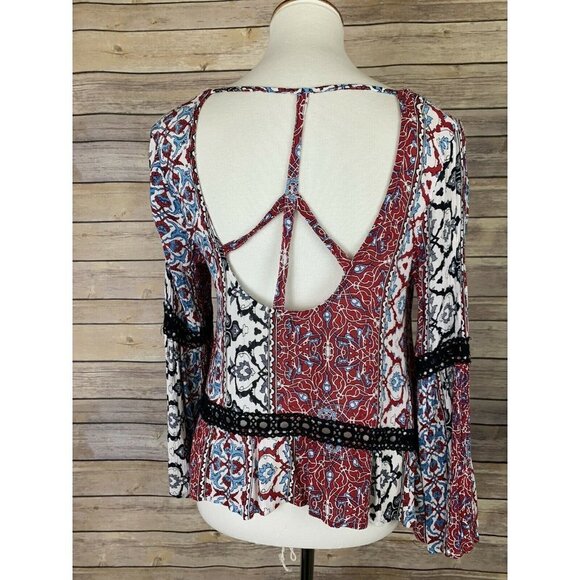 Earthbound Trading Womens S Floral Blouse Strappy - Picture 5 of 9